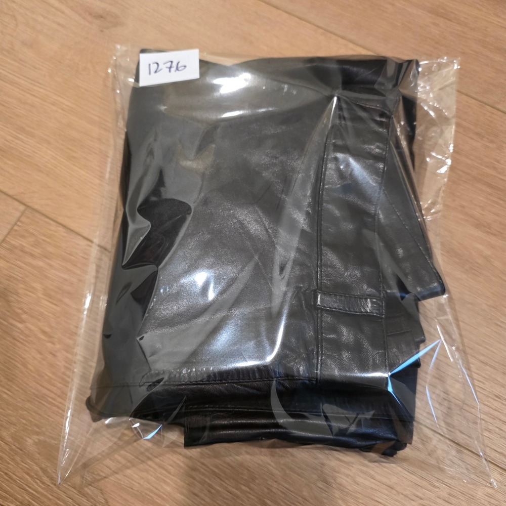 Tannery West Vintage Black Genuine Leather Pleated High Waist Pants Womens 8 - Picture 13 of 13